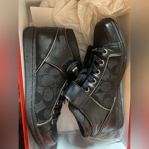 Coach black high top sneakers